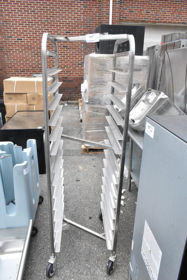 BRAND NEW Channel 402SN 15 Pan Rack, stainless steel, end load, nesting, on commercial casters, scratch and dent condition.