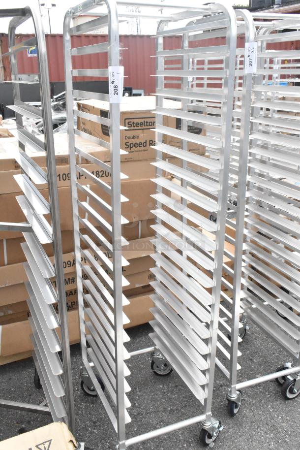 BRAND NEW Regency 600STPR20KD 20 Pan Aluminum Steam Table Pan Rack on Commercial Casters, slight scratches.