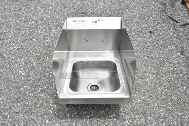 BRAND NEW Kratos 28W-091 stainless steel single bay wall mount sink. Scratch and dent condition, NSF certified.