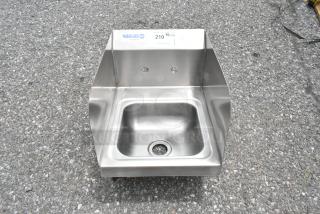 BRAND NEW Kratos 28W-091 stainless steel single bay wall mount sink. Scratch and dent condition, NSF certified.