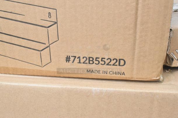 Cardboard box marked "#712B5522D Made in China," indicating Steelton stainless steel double tier speed rail.