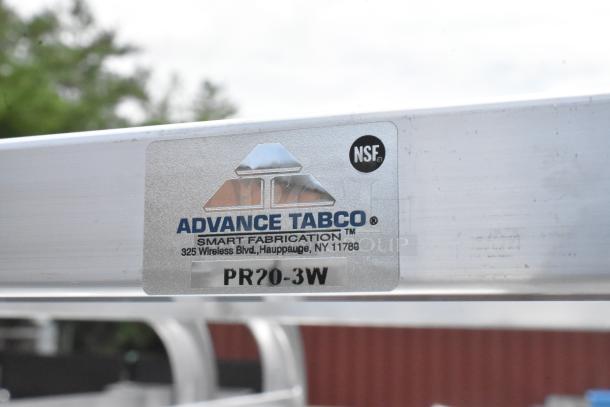 Advance Tabco PR20-3W NSF label on 20 pan end load bun rack with commercial casters, new scratch and dent condition.