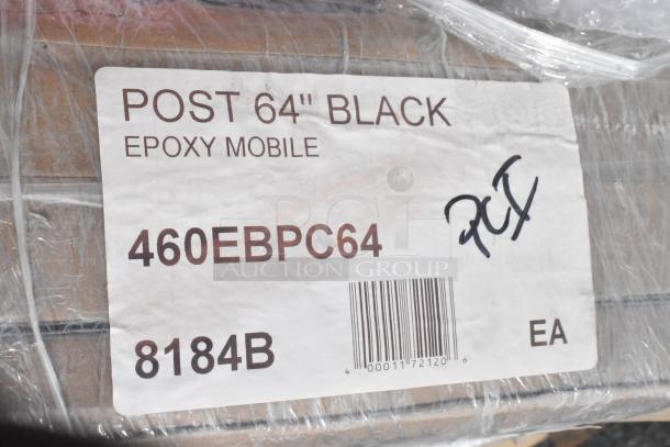 Label for 460EBPC64 Regency 64" NSF Black Epoxy Mobile Shelving Post, wrapped in protective material.