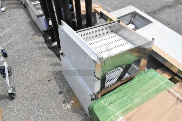 Clark stainless steel drawers, scratch and dent, brand new. Visible minor damage, stacked on palette. 2 times your bid offer.