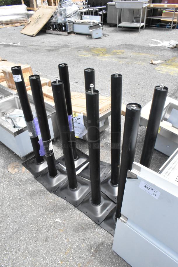 9 new Lancaster Table & Seating 427TBCLRD337 Excalibur 3" bar height outdoor table bases, Clark make, some scratch and dent.