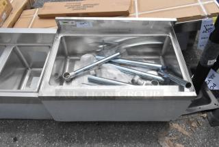 Brand new Regency 21" x 30" underbar ice bin by Clark, includes 10 circuit post-mix cold plate and bottle holders, scratch and dent condition.