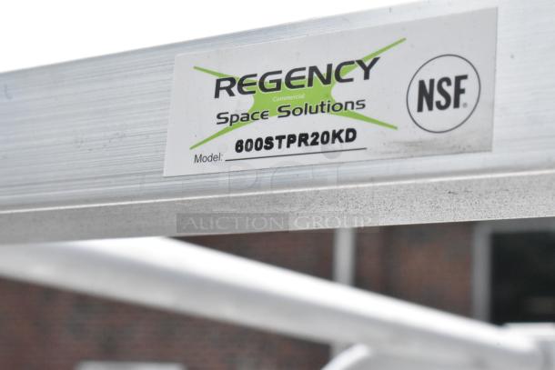 Regency 600STPR20KD aluminum rack label, NSF certified, for 20 pans, brand new scratch and dent model on casters.