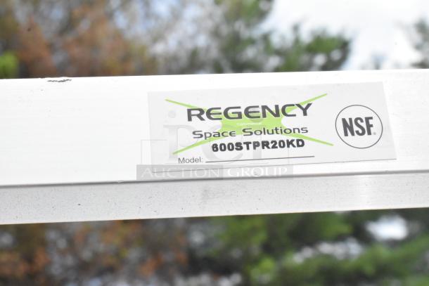 Regency 600STPR20KD steam table pan rack, aluminum, brand new, scratch and dent, commercial casters, NSF certified.