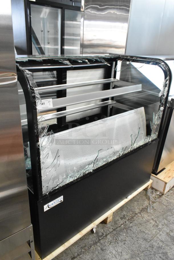Avantco 193BC48HCB 48" refrigerated bakery display case, black, new with broken curved glass, 120V, 1 phase.