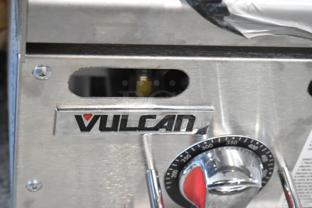 Brand new Vulcan MSA24-101 stainless steel griddle, features natural gas power and 54,000 BTU, slight scratch and dent.