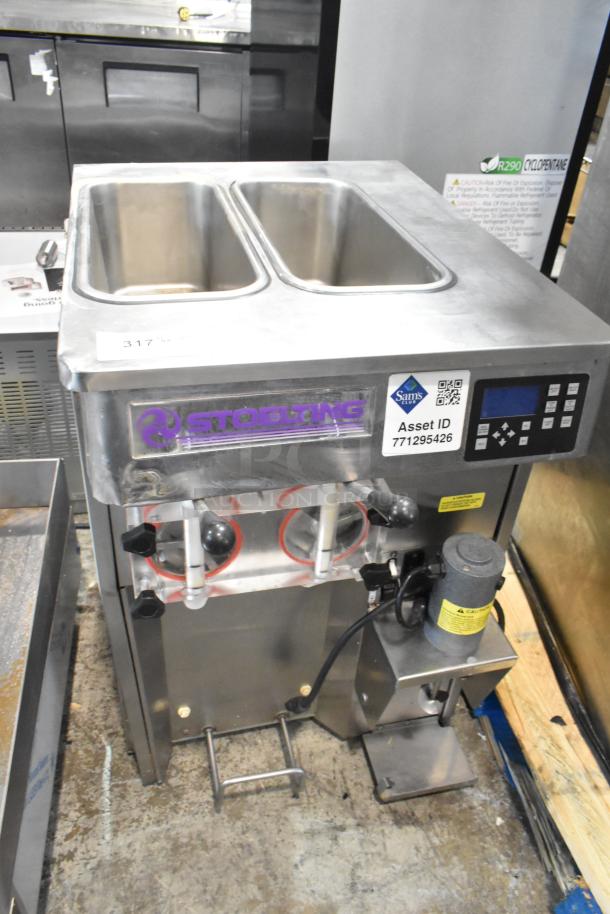 Stoelting SF121-38I2 stainless steel commercial countertop soft serve machine, 2 flavors with twist. 208-240V, 1 phase.