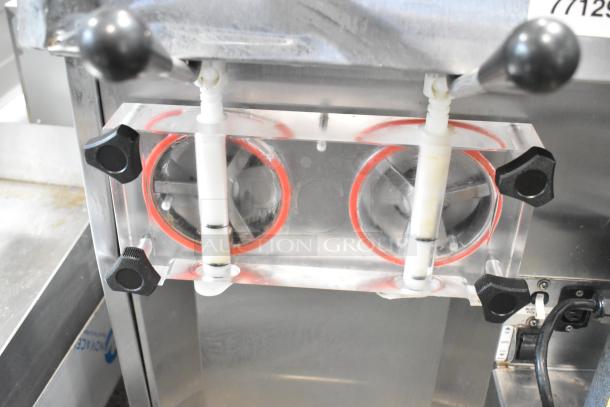 Stoelting SF121-38I2 stainless steel soft serve machine, air-cooled, 2 flavor with twist, 208-240V, used condition.