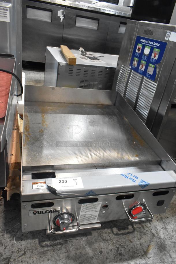 Brand new Vulcan MSA24-101 stainless steel flat top griddle, scratch and dent, natural gas, 54,000 BTU, countertop model.