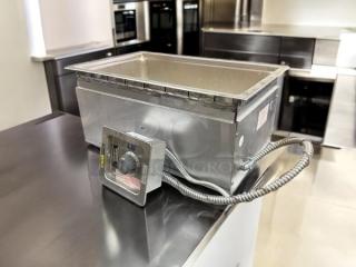 Wells 22" x 14" drop-in food warmer, excellent condition, 115v, stainless steel, adjustable control knob with visible label.