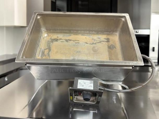 Wells Drop In Food Warmer, 22"x14", 115v, stainless steel, used condition, control panel with dial and label.