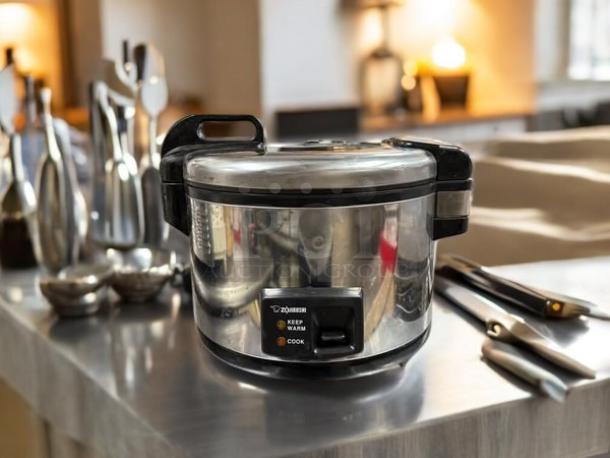 Zojirushi NYC-36 20 cup rice cooker, stainless steel, excellent condition, 120v, fully tested and working, with control panel.