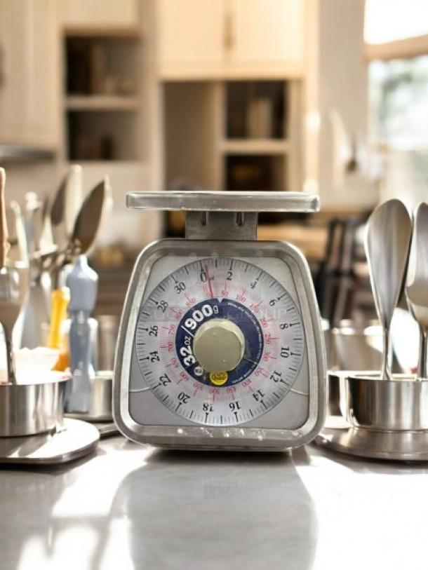 Taylor TS32 32 oz. mechanical portion control scale, great condition, fully tested and working, clear dial display.