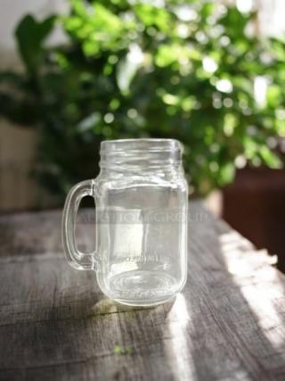 Libbey 97084 16.5 oz Mason jar mug, clear glass, excellent condition, part of 23-count box, ideal for rustic settings.