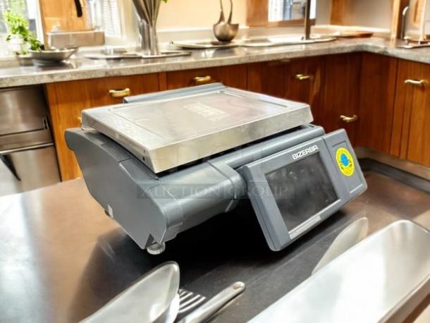 Bizerba KH II 100 PRO counter scale, 30 lb. capacity, with label printer. Excellent condition, tested & working.