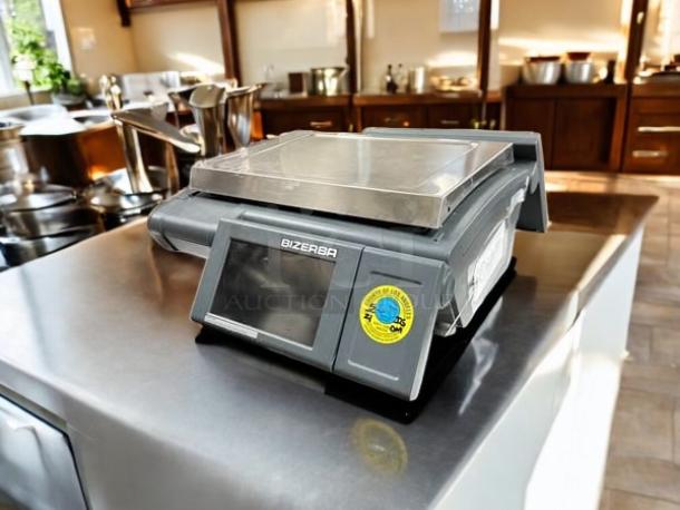 Bizerba KH II 100 PRO 30 lb. PC countertop computing scale with label printer, excellent condition, tested and working.