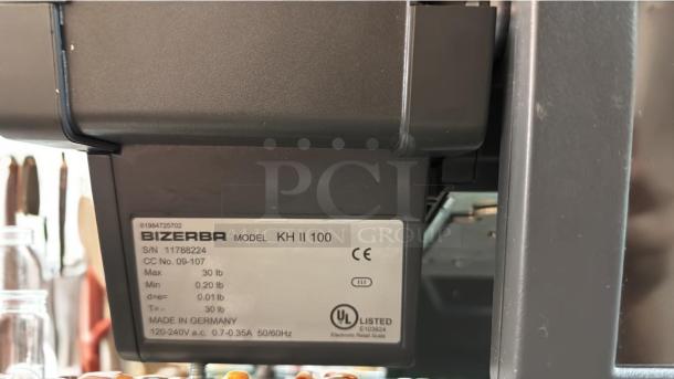 Bizerba KH II 100 scale with label printer, excellent condition, legal for trade, 30 lb max capacity, fully tested.