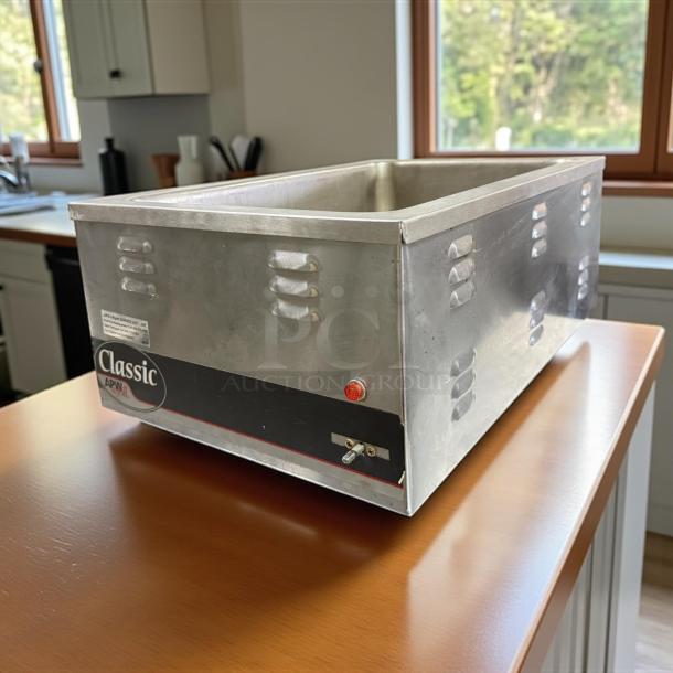APW W-3V Warmer, excellent condition, free-standing, fully tested, stainless steel, Classic APW label visible.