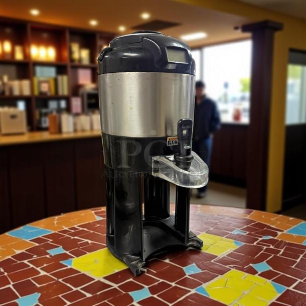 Bunn Digital TF Beverage Server DSG2 1.5G on stand, in excellent condition, fully tested, stainless steel exterior.
