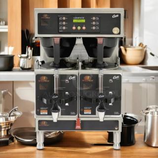 Excellent Condition - Curtis GEMTIF10A1000 Automatic Twin Coffee Brewer w/ (2) Lower Warmer & Hot Water Faucet, 220v/1ph - Fully Tested & Working! - Item #1197709