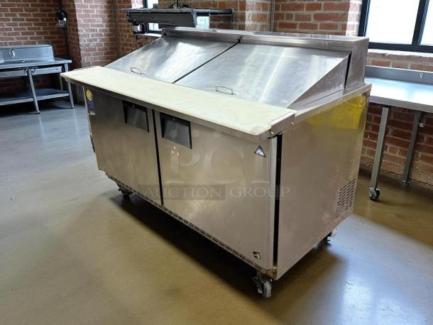 Everest Refrigeration EPBWR2 Mega Top Sandwich/Salad Prep Table, 59 1/8", great condition, tested, stainless steel, refrigerated base.