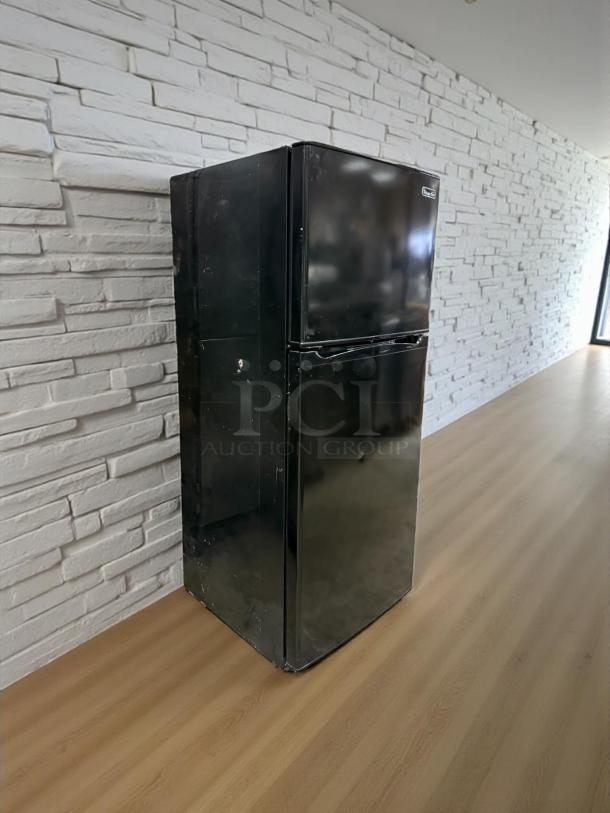 Magic Chef 7.3 cu. ft. 2-door mini fridge in black, good condition, tested and working, 115v with freezer.