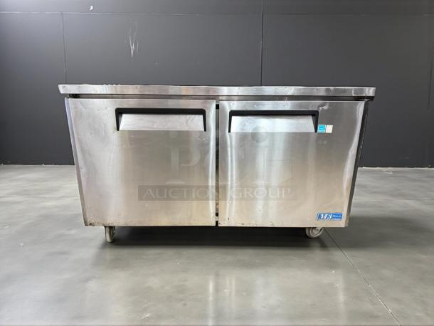 Turbo Air MUR-60-N undercounter cooler, stainless steel, 60in, 15.5cf, tested working condition, visible labels, 115v.