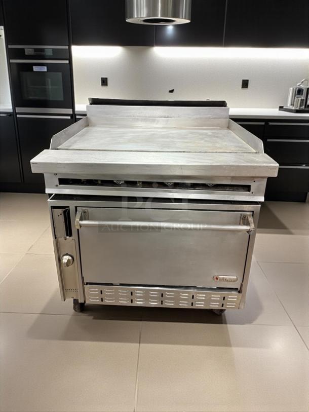Jade Range JTRH-36G-36C 36" Gas Heavy Duty Range with full griddle, convection oven, manual controls, 135,000 BTU.