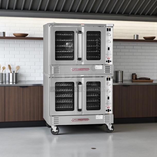 Southbend PCE22S/TD gas convection oven, double deck, platinum standard depth, great condition, tested & working.