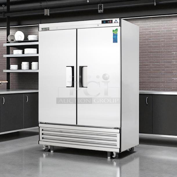 Everest EBR2 54-1/8" Two-Door Reach-in Refrigerator, 50-Cubic Feet, NSF, great condition, tested and working.
