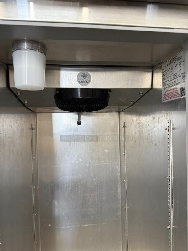 Continental 1FN 26" reach-in freezer interior, showing fan and control panel. In great condition, tested and working.