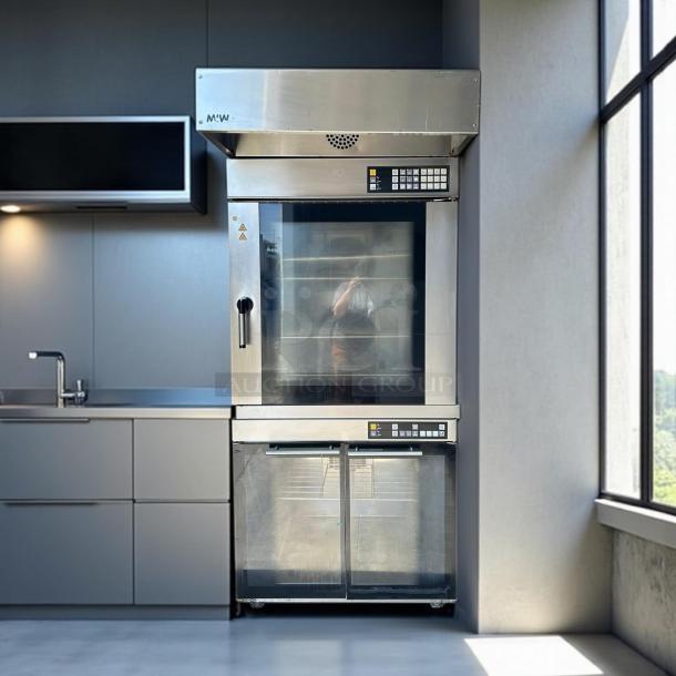 MIWE aero e+ Model EC 8.1826 electric convection oven, stainless steel, tested working, 208V 3PH, front view in kitchen.