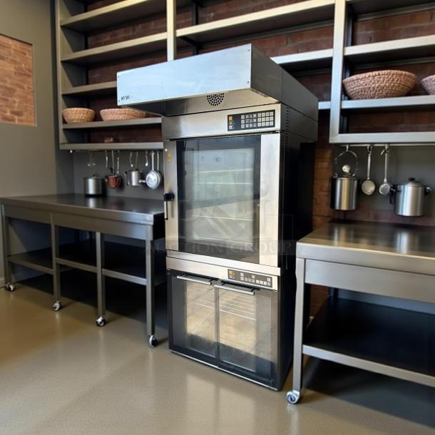 MIWE EC 8.1826 electric convection oven, stainless steel, glass doors, keypad controls, 208V 3PH. Tested & working.