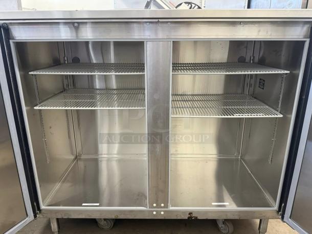 Krowne BR48 48" dry back bar cabinet, black, 2 solid doors, perfect condition, tested and working, with interior shelves.