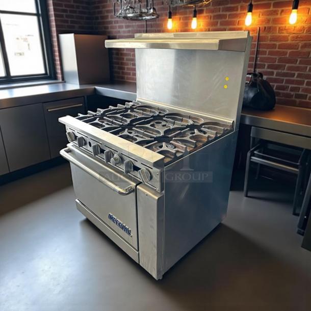 Imperial Range IR-6NG Pro Series 36" Natural Gas 6 Burner Range with 26.5” Oven, 227,000 BTU, in great condition.