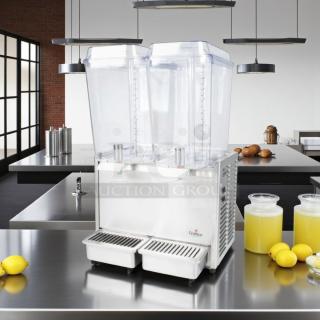 Crathco D25-3 Classic Bubbler Series beverage dispenser, double 5-gallon bowls, stainless steel, 115v, tested and working.