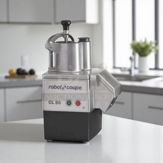 Robot Coupe CL 50 Series E Vegetable Prep Machine, stainless steel, tested and working condition, 115v.