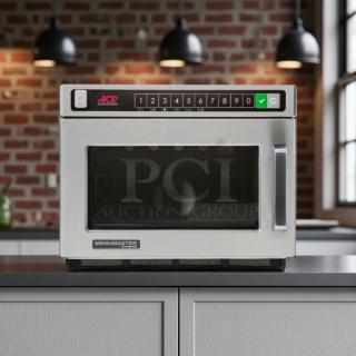 Amana MDC182 Menumaster commercial microwave, 1800W, excellent condition, touchpad controls, visible brand logo.