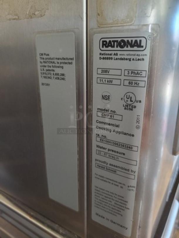Rational Combi Master Plus electric cooker on casters, model CMP 61, 208V, NSF/UL certified, made in Germany.
