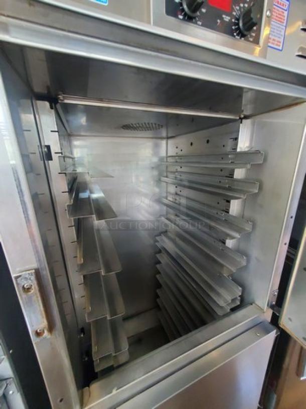 Winston Industries CVAP Holding Cabinet 4000A-Series, model HA4522GE, on casters. 1 PH, 120V, 19.1A, 60Hz. Visible racks inside.