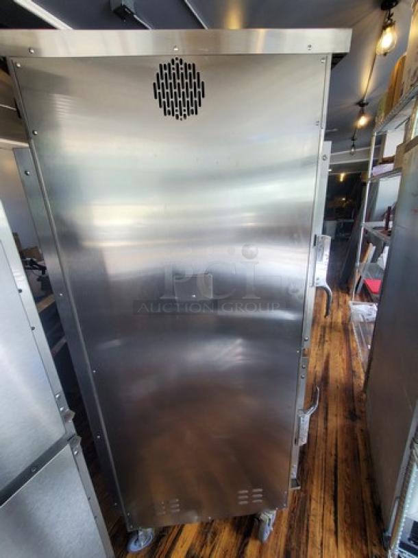 Winston Industries CVAP Holding Cabinet 4000A-Series, model HA4522GE, stainless steel, on casters, in good condition.