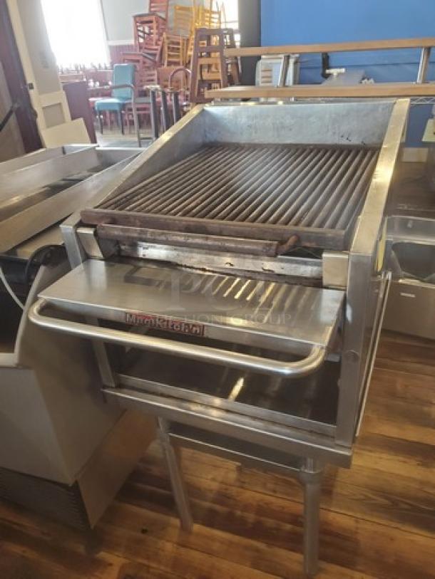 MagiKitch'n Model CM624 Charbroiler, stainless steel, commercial-grade, good condition, visible brand label.