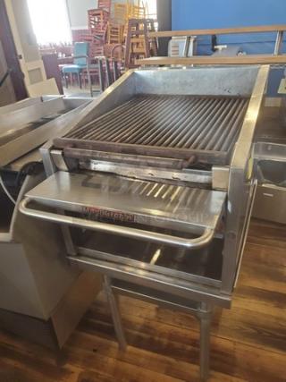 MagiKitch'n Model CM624 Charbroiler, stainless steel, commercial-grade, good condition, visible brand label.