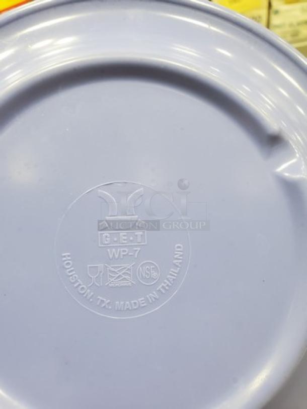 Lot of 16 GET WP-7 plates, 7.5" dia., melamine, embossed with logo and "Made in Thailand".