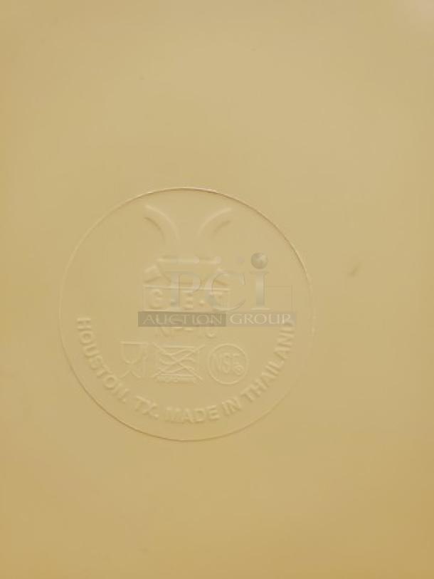 Lot of 22 GET NP-10 melamine plates, 10.5" diameter, logo indicates "Houston TX, Made in Thailand," durable condition.