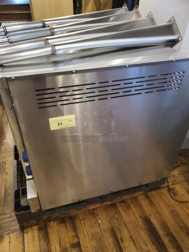 Imperial Natural Gas Convection Oven, stainless steel exterior, side venting, labeled with number 51, excellent condition.